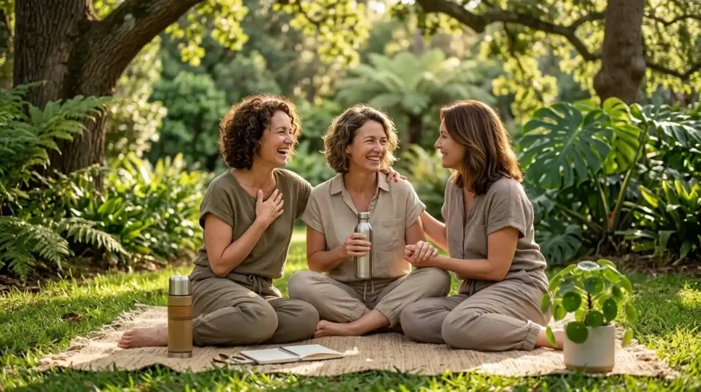 Friends enjoying meaningful conversation and emotional support