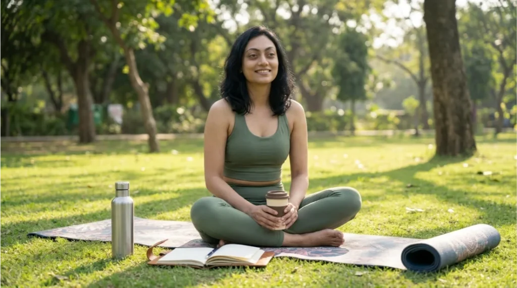 Person practicing healthy habits to recover from mental burnout