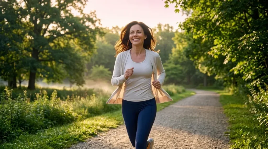 Happy person enjoying an active and healthy lifestyle outdoors