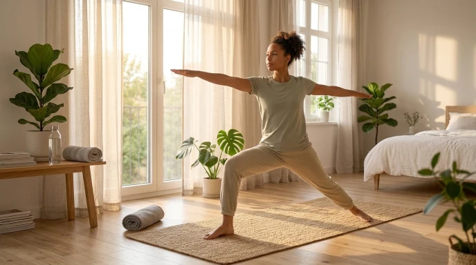 Person stretching or doing yoga