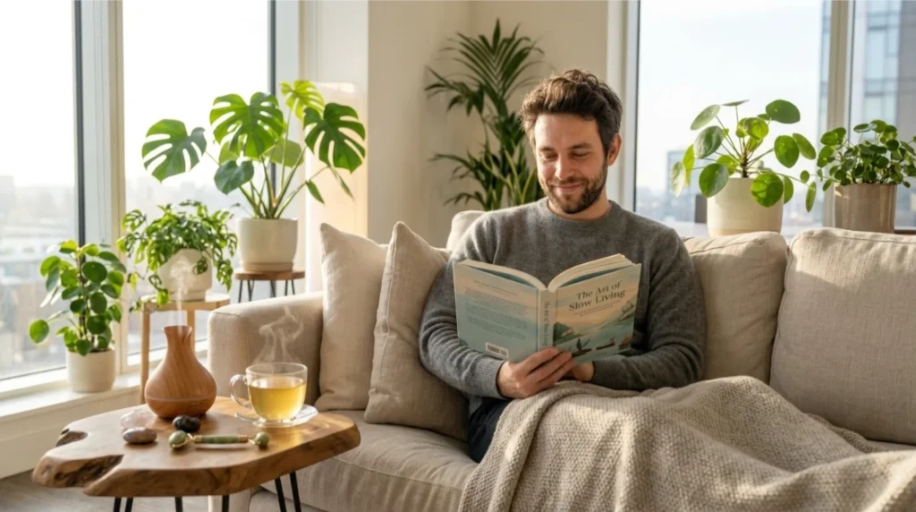 Person taking a relaxing break without feeling guilty