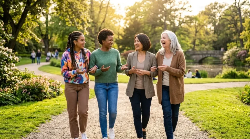 Women of different ages enjoying healthy and active lifestyles