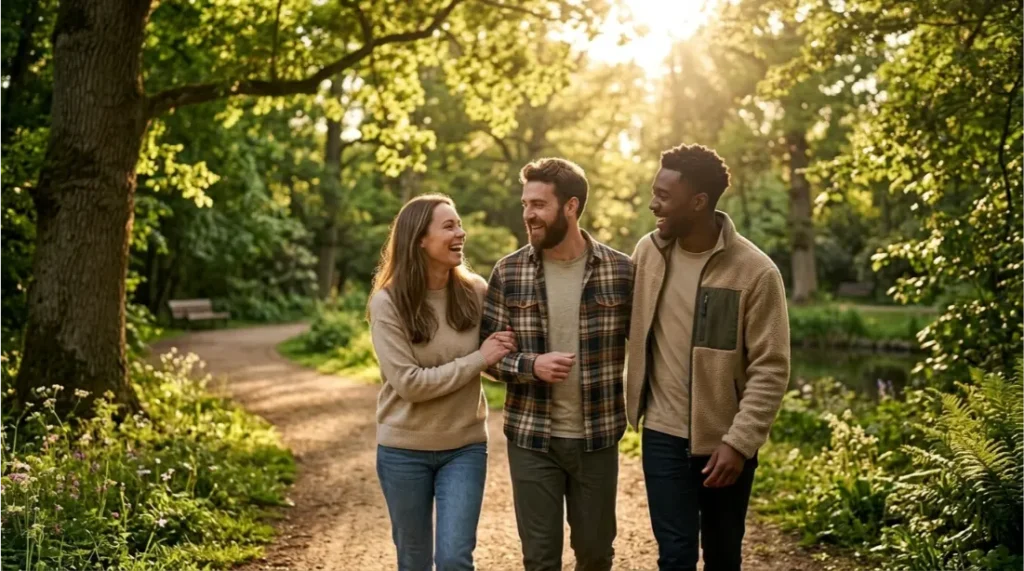 Friends enjoying meaningful time together in nature