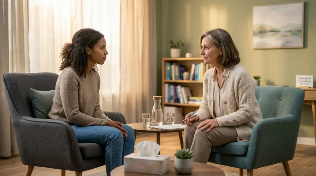 Professional mental health counseling session