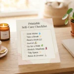 printable self care checklist