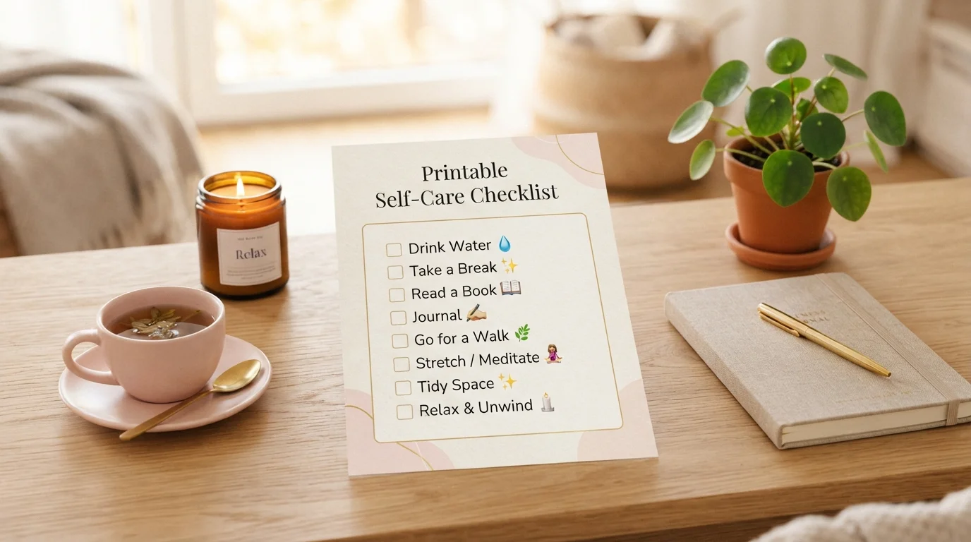 printable self care checklist